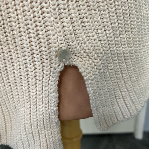 Pure Handknit Cream Cable Knit Pullover V Neck Boho Sweater - Picture 7 of 10